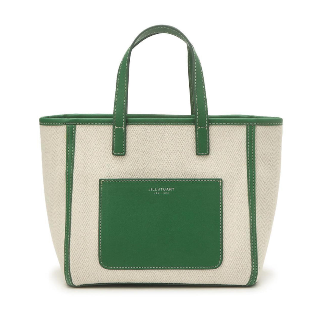 JILLSTUART NEW YORK ESSENTIAL CANVAS Green Pocket Mini Canvas Tote Shoulder Cross Bag / from Seoul, Korea