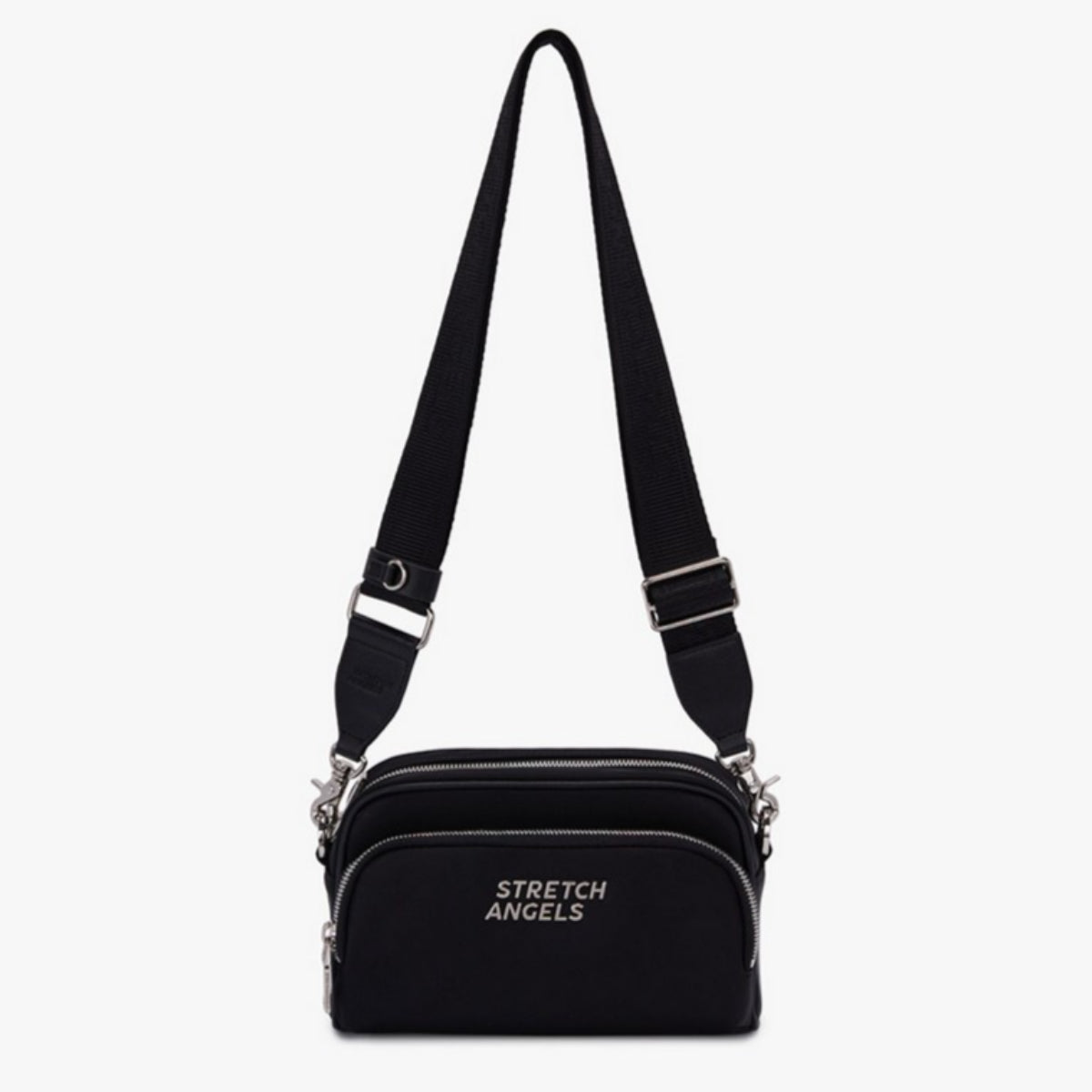 STRETCH ANGELS New Air Panini Bag Black Messenger Shoulder Bag / From Seoul, South Korea