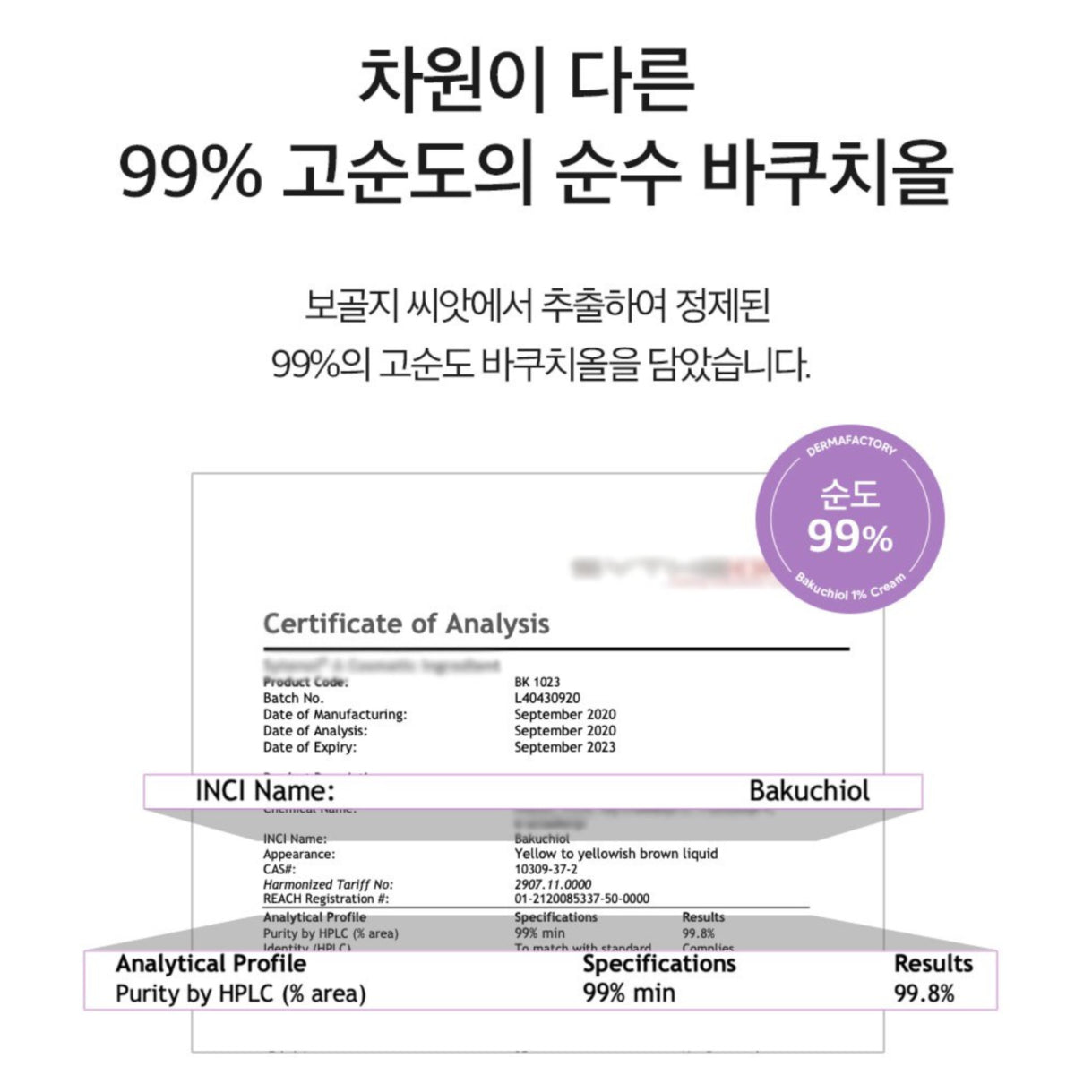 DERMA FACTORY Bakuchiol 5% Ampoule Skin Whitening Wrinkle Elasticity Nutrition / from Seoul, Korea