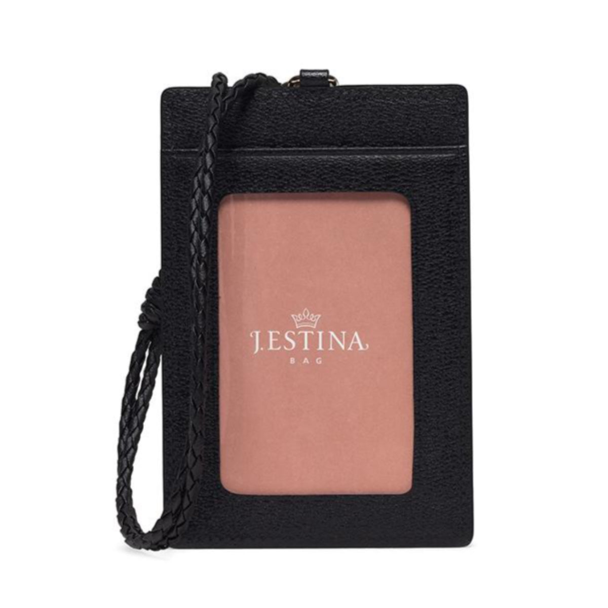 J.ESTINA LILY card necklace black ID credit card leather holder / from Seoul, Korea