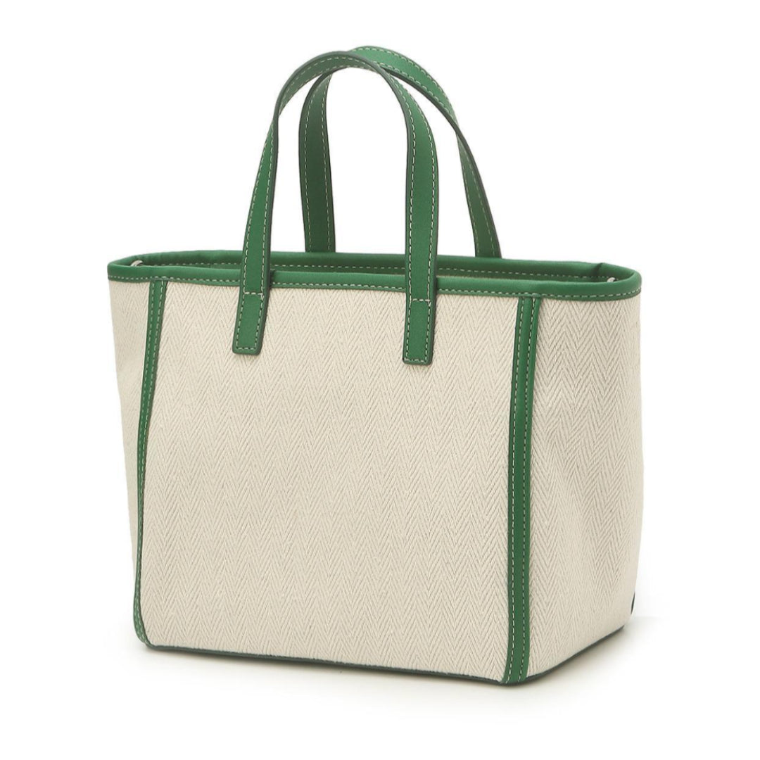 JILLSTUART NEW YORK ESSENTIAL CANVAS Green Pocket Mini Canvas Tote Shoulder Cross Bag / from Seoul, Korea