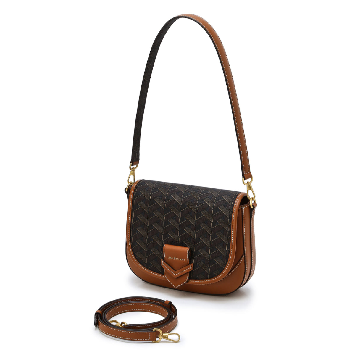 JILLSTUART NEW YORK Rosella Chilling Brown Pattern Leather Shoulder Bag S / from Seoul, Korea