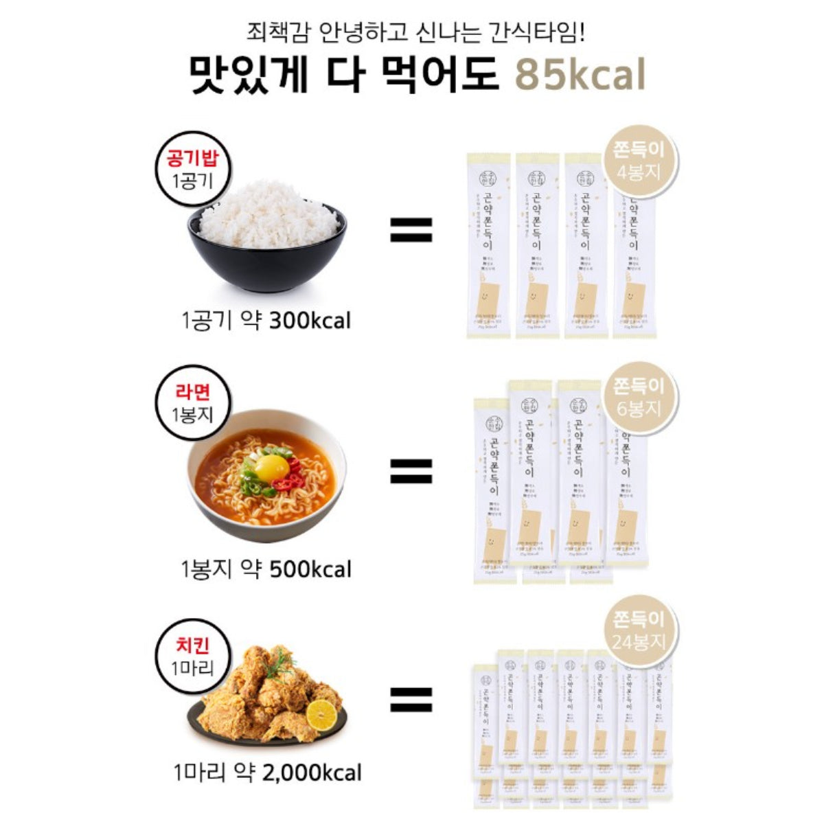 [Pure House] Konjac Jjondeugi 2packs (15pcs/pack) Healthy Diet Snack Brown Rice Barley No Preservatives / from Seoul, Korea