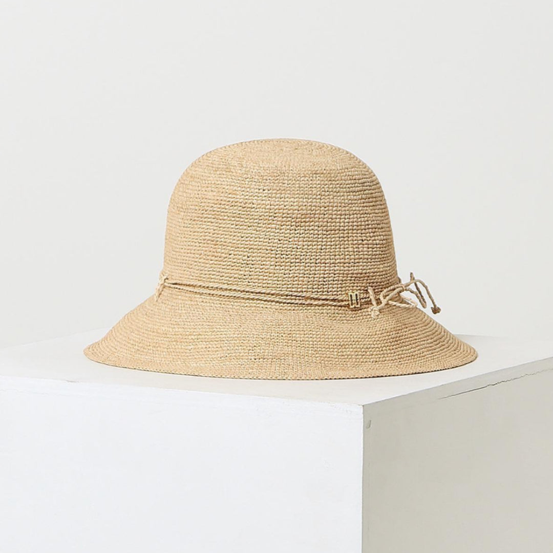 DAKS Victoria Natural Brown Raffia Floppy Hat Women Sun Visor / from Seoul, Korea