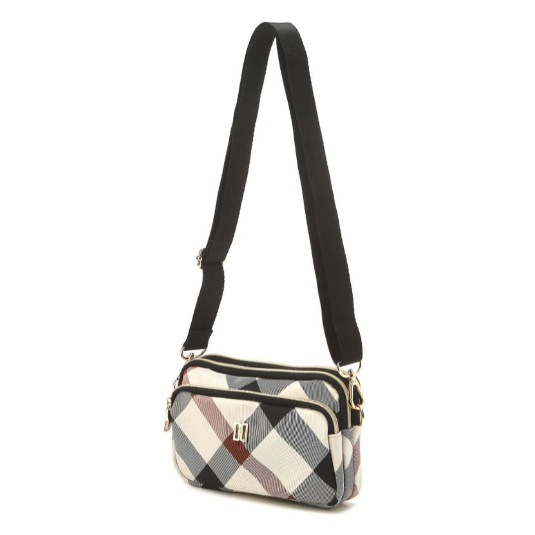 DAKS LUXURY CHECK Beige Shoulder Crossbody Light Bag DD Logo Point Solid Like Golf Wear / from Seoul, Korea