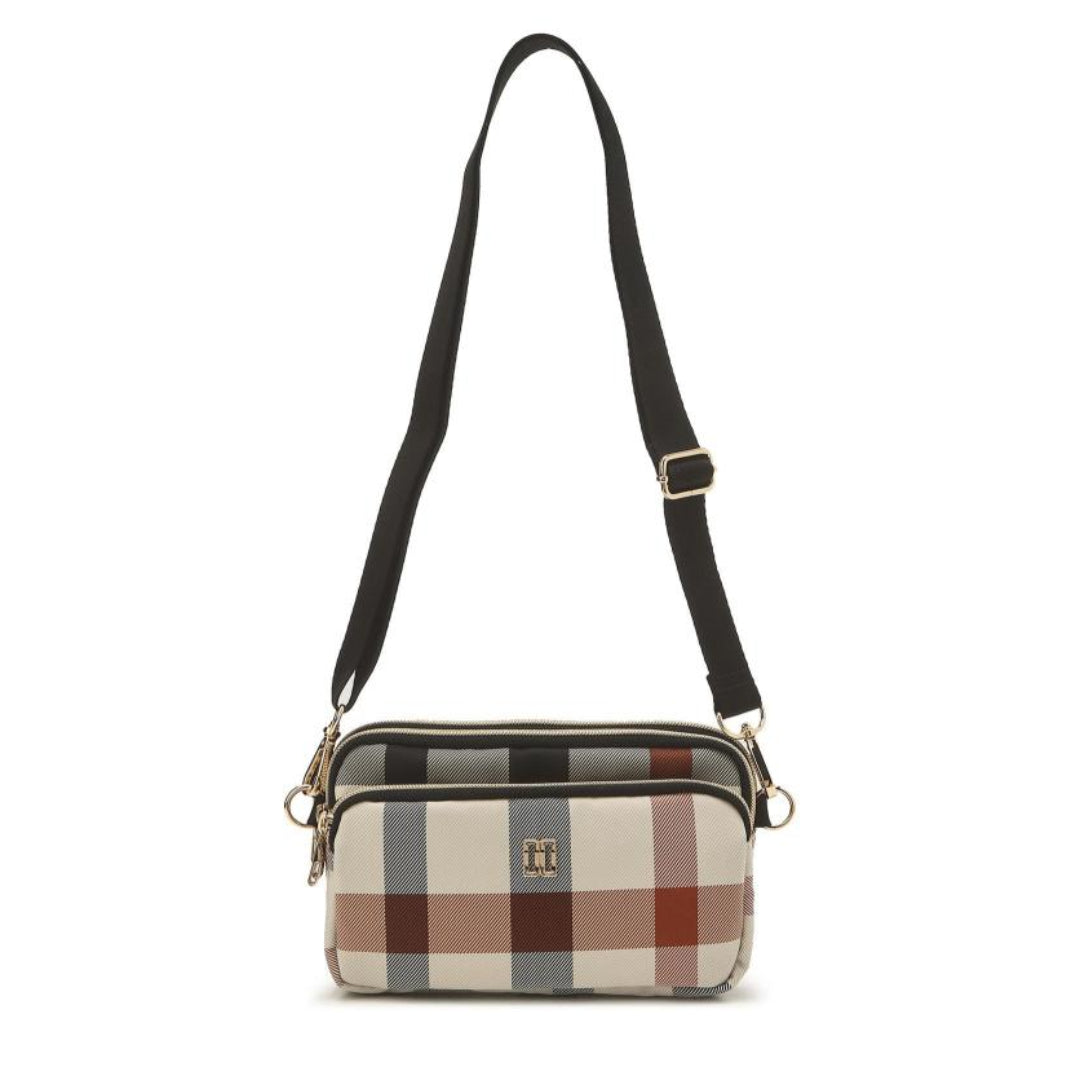 DAKS Beige Big House Check Lightweight Micro Bag Shoulder Crossbody Waist Bag