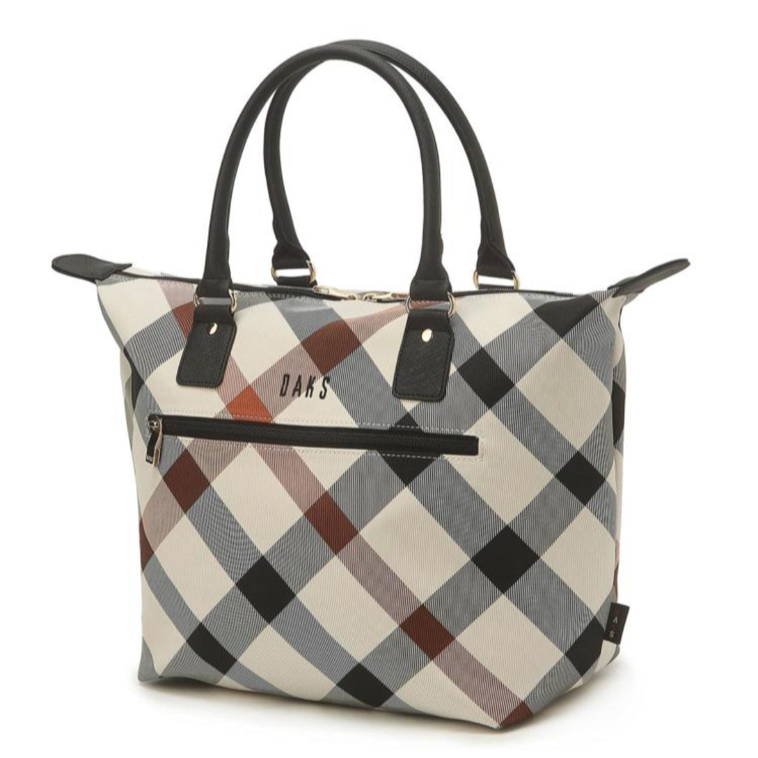 [DAKS] Beige Diagonal Big Check Ringan Tote Bag Dark Beige Women's Golf Daily Bag / dari Seoul, Korea