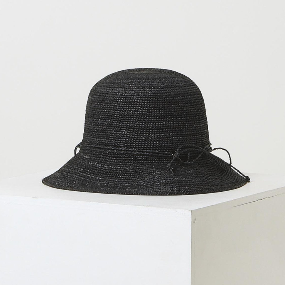 DAKS Victoria Natural Black Raffia Floppy Hat Women Sun Visor / from Seoul, Korea