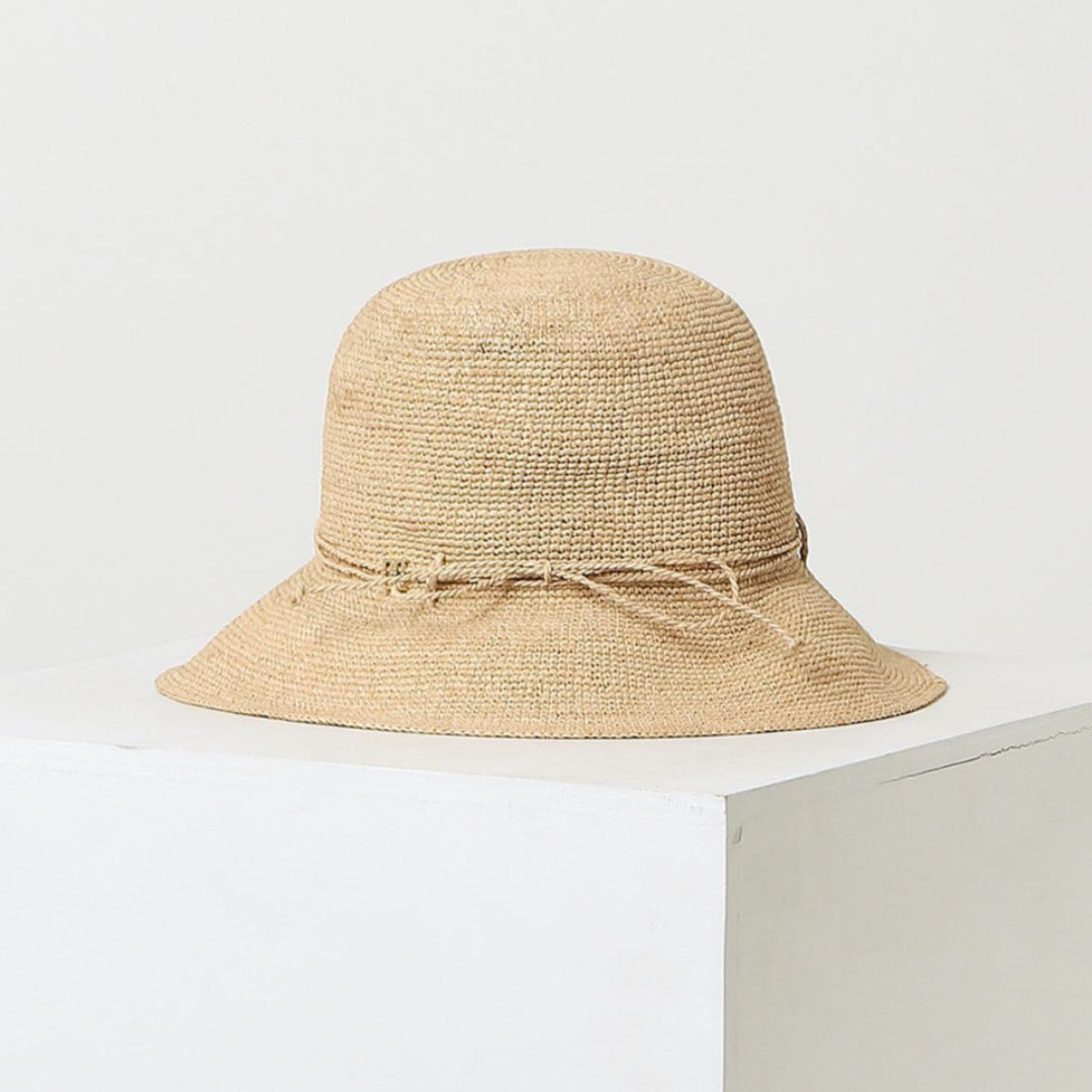 DAKS Victoria Natural Brown Raffia Floppy Hat Women Sun Visor / from Seoul, Korea