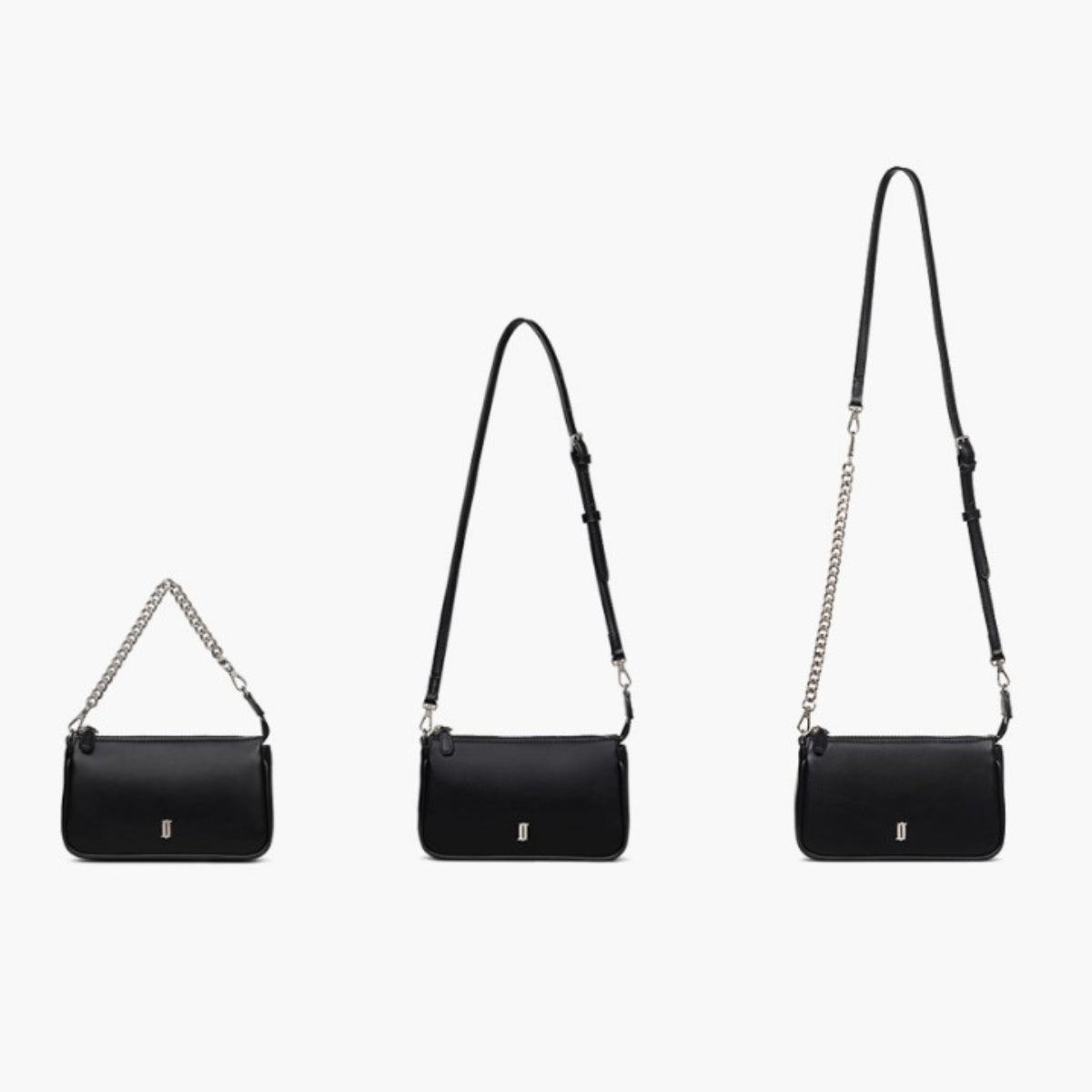 J.ESTINA Joelle Nut Mini Cross Black Chain Leather Strap Shoulder Bag /  from Seoul, Korea