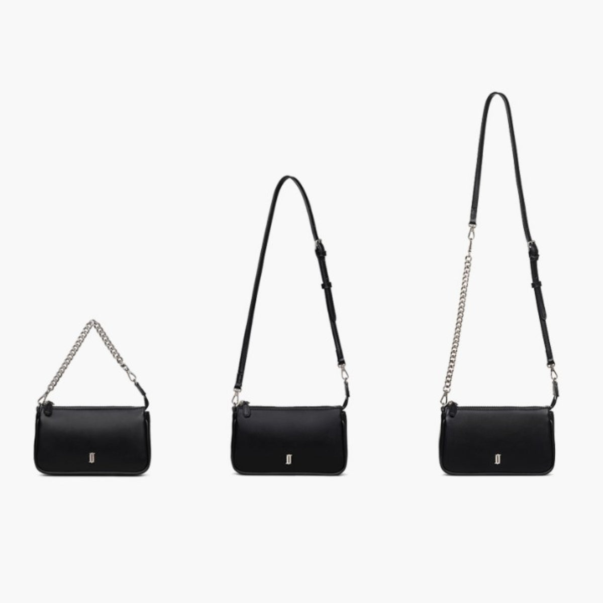 J.ESTINA Joelle Nut Mini Cross Black Chain Leather Strap Shoulder Bag / from Seoul, Korea