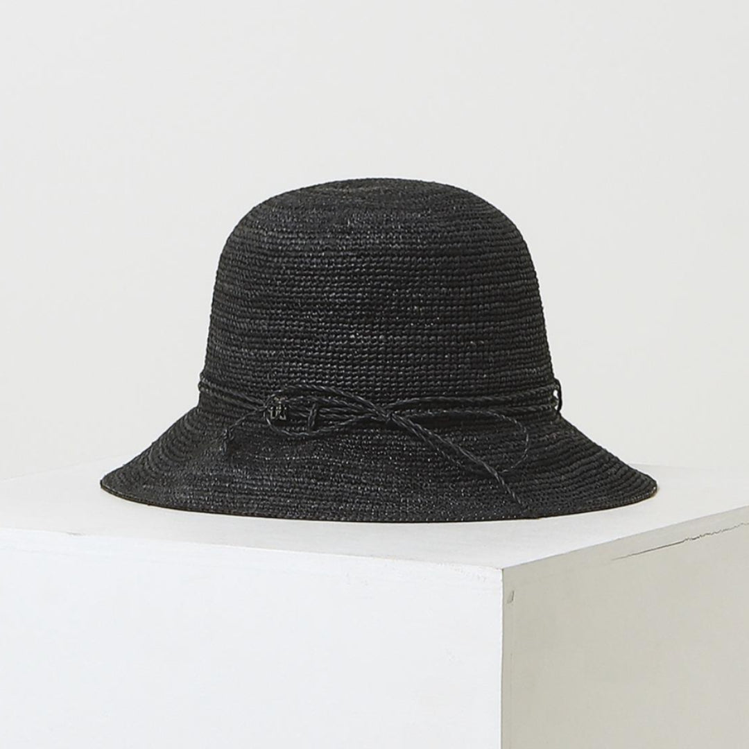 DAKS Victoria Natural Black Raffia Floppy Hat Women Sun Visor / from Seoul, Korea