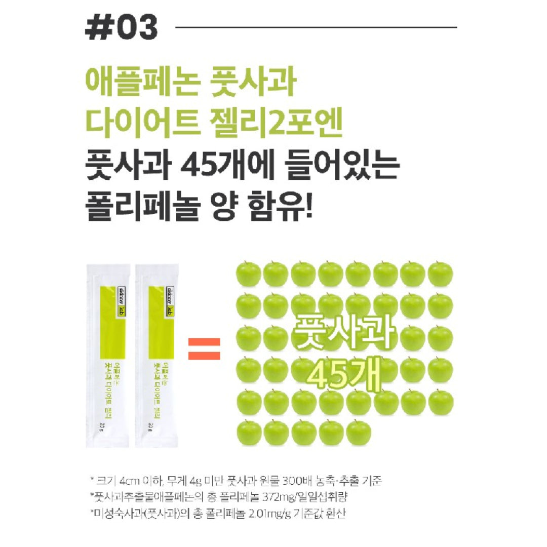 Skinny Lab Applephenon Slimming Body Diet Jelly Unripe Apple Polyphenol 14 stick/box for 7days / from Seoul, Korea
