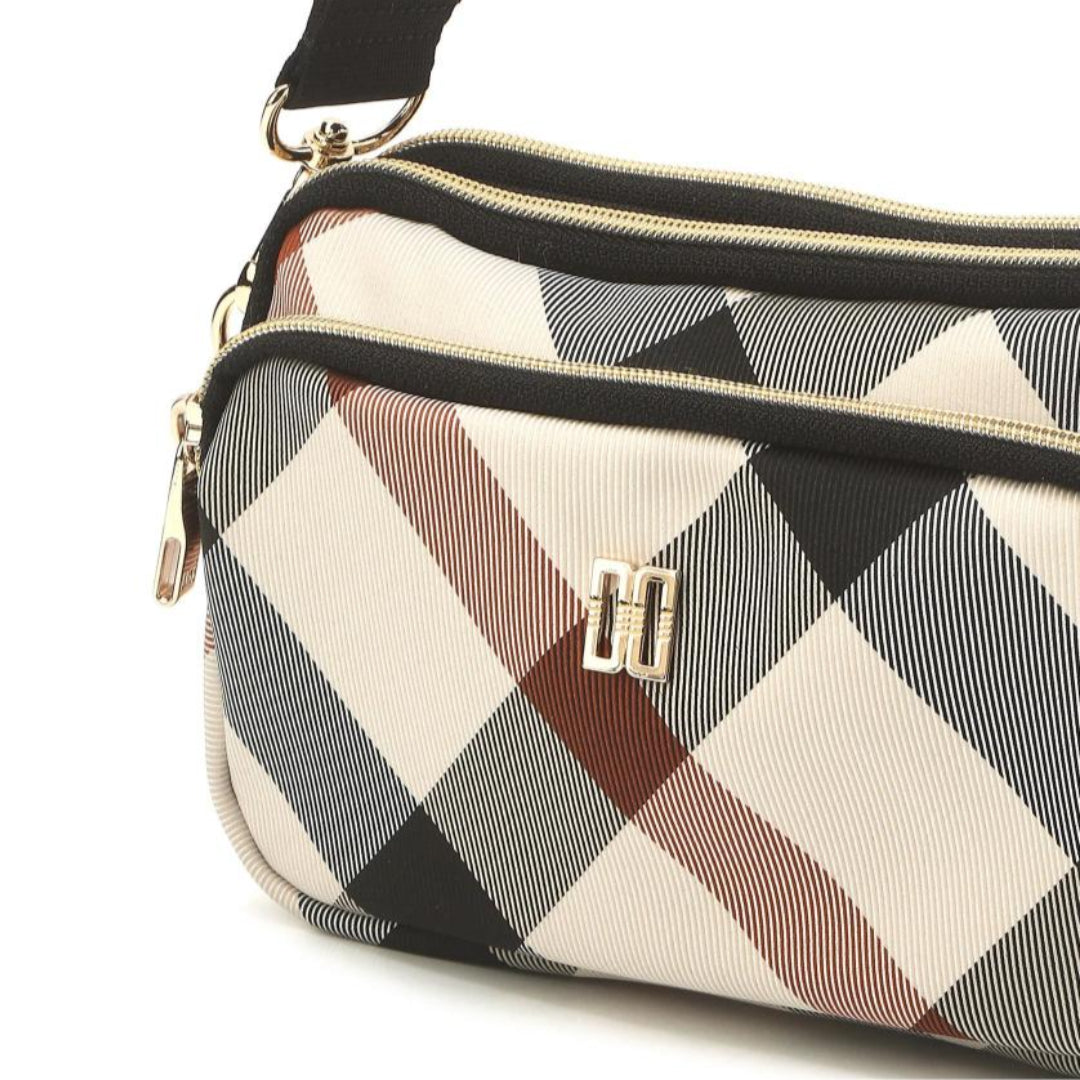 DAKS LUXURY CHECK Beige Shoulder Crossbody Light Bag DD Logo Point Solid Like Golf Wear / from Seoul, Korea