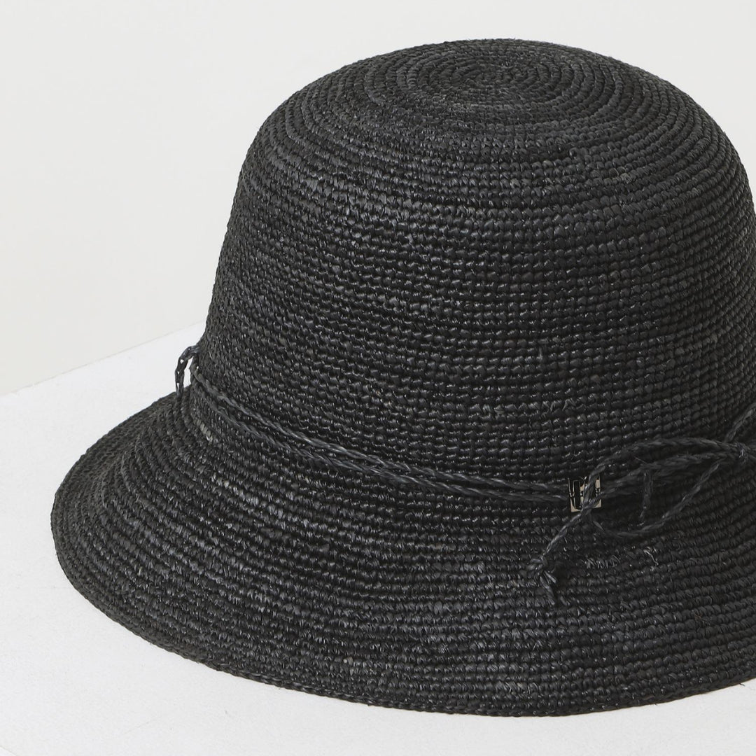 DAKS Victoria Natural Black Raffia Floppy Hat Women Sun Visor / from Seoul, Korea