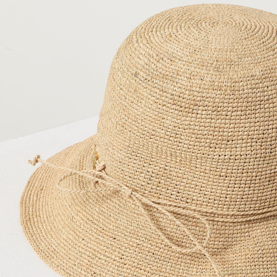 DAKS Victoria Natural Brown Raffia Floppy Hat Women Sun Visor / from Seoul, Korea