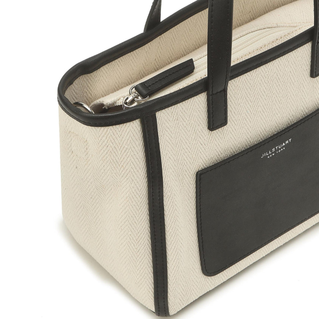 JILLSTUART ESSENTIAL CANVAS Black Pocket Mini Tote Shoulder