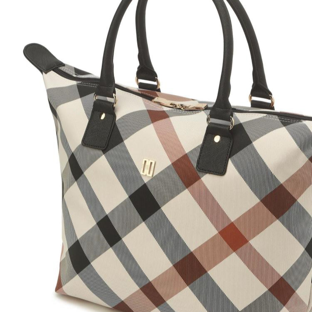 [DAKS] Beige Diagonal Big Check Ringan Tote Bag Dark Beige Women's Golf Daily Bag / dari Seoul, Korea