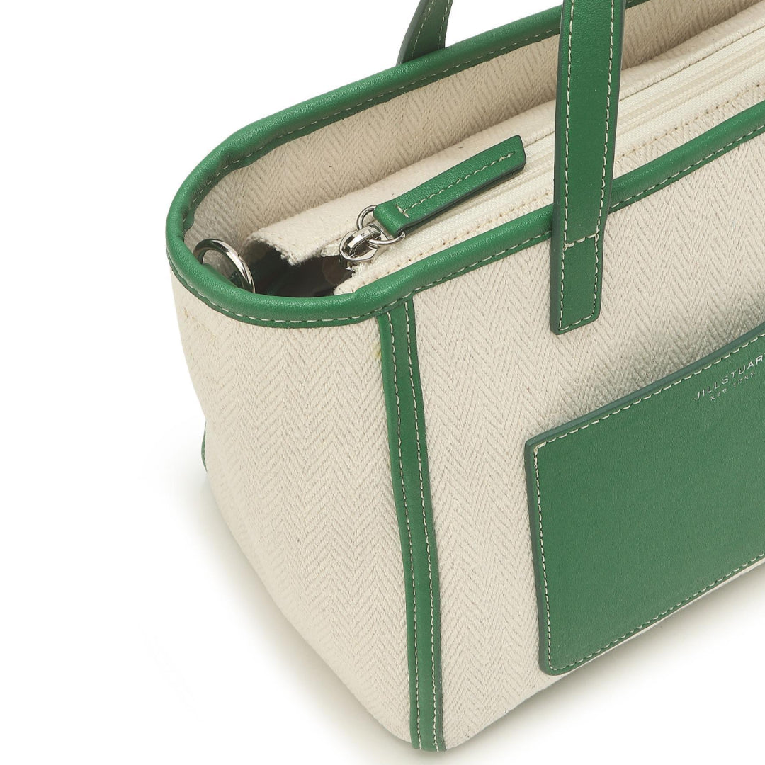 JILLSTUART NEW YORK ESSENTIAL CANVAS Green Pocket Mini Canvas Tote Shoulder Cross Bag / from Seoul, Korea