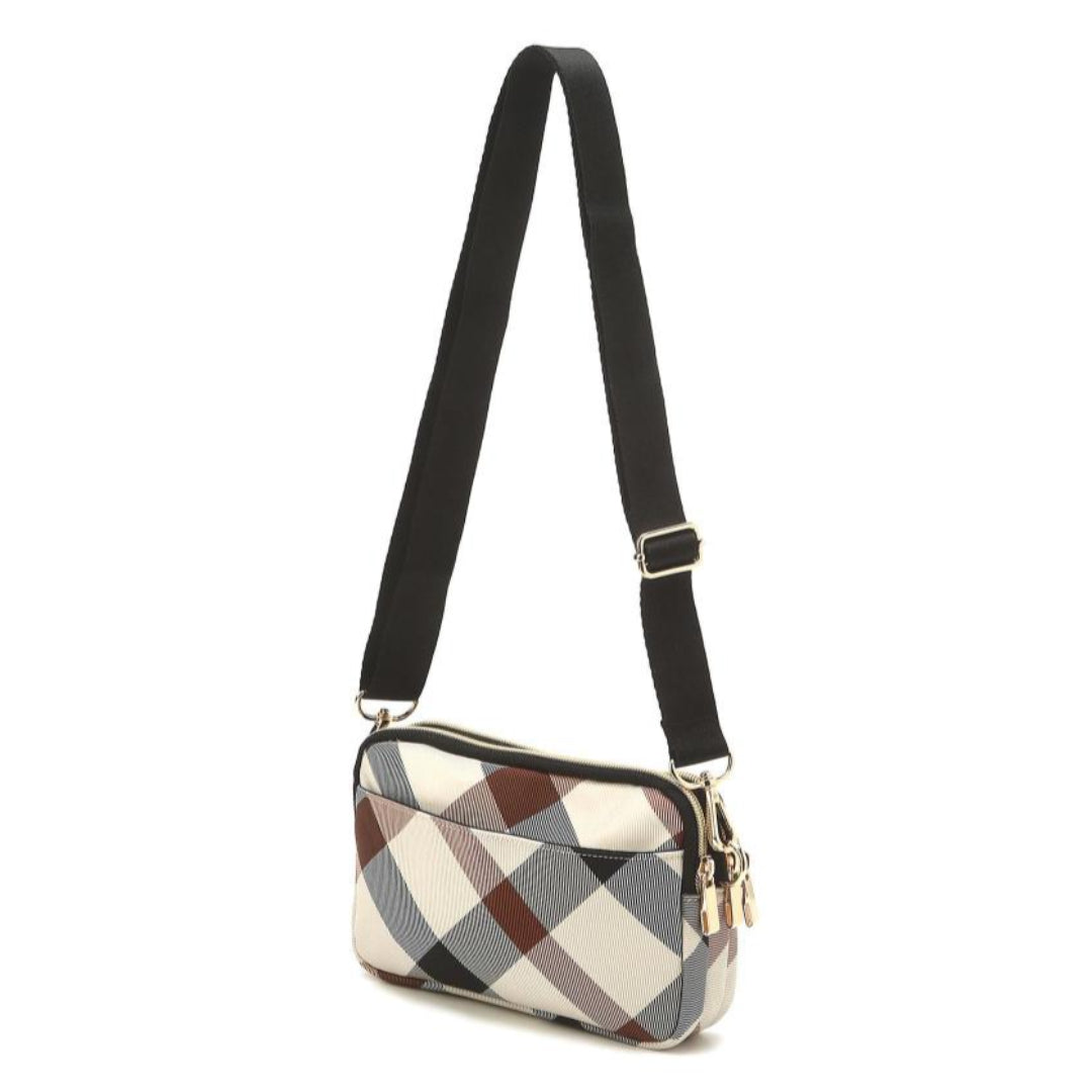 DAKS LUXURY CHECK Beige Shoulder Crossbody Light Bag DD Logo Point Solid Like Golf Wear / from Seoul, Korea