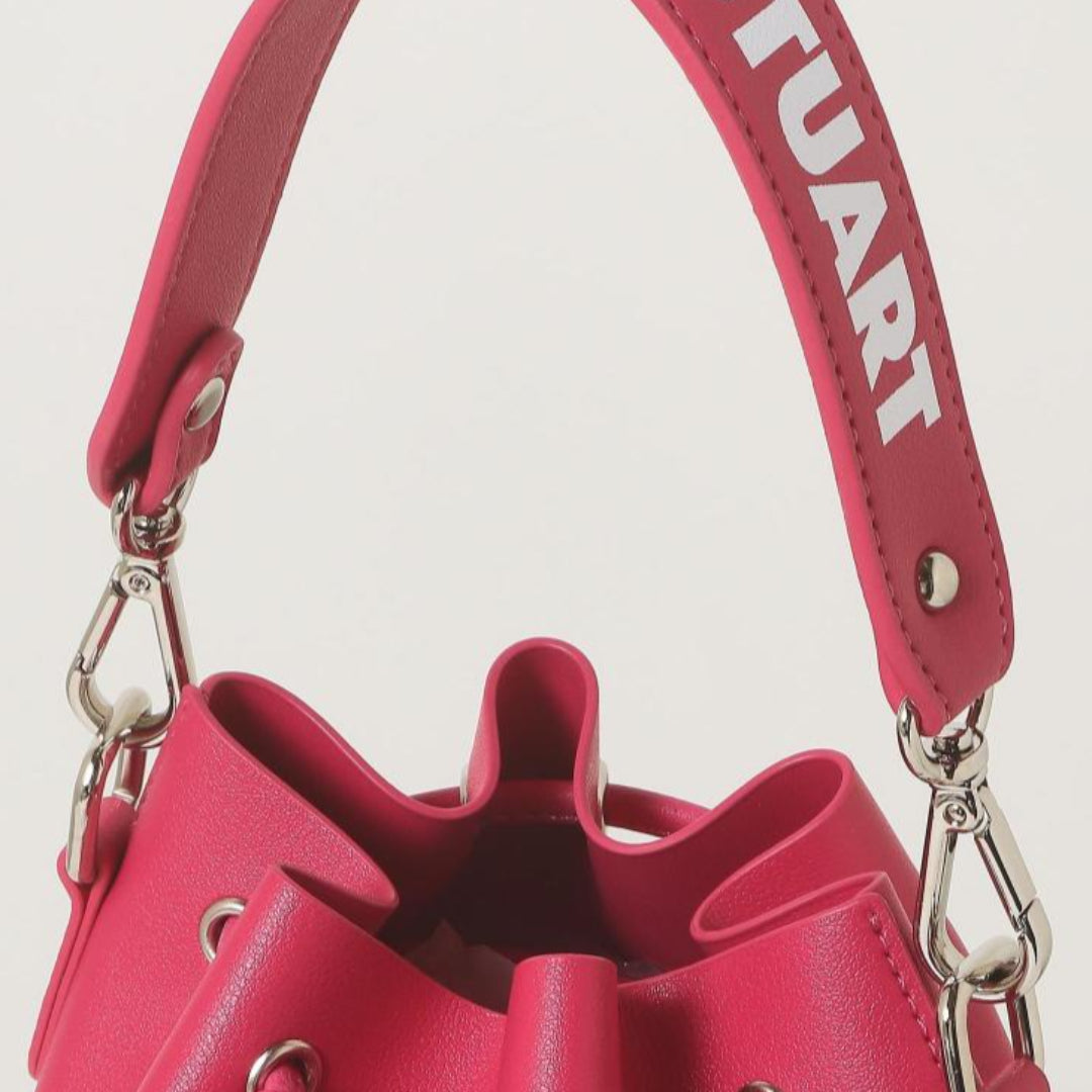 JILL BY JILLSTUART Candy Pink Logo Print Leather Mini Bucket Bag