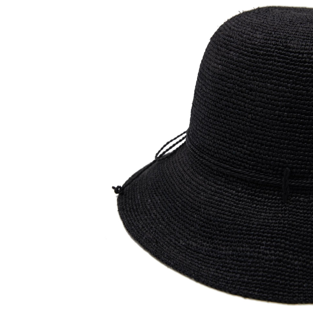 DAKS Victoria Natural Black Raffia Floppy Hat Women Sun Visor / from Seoul, Korea