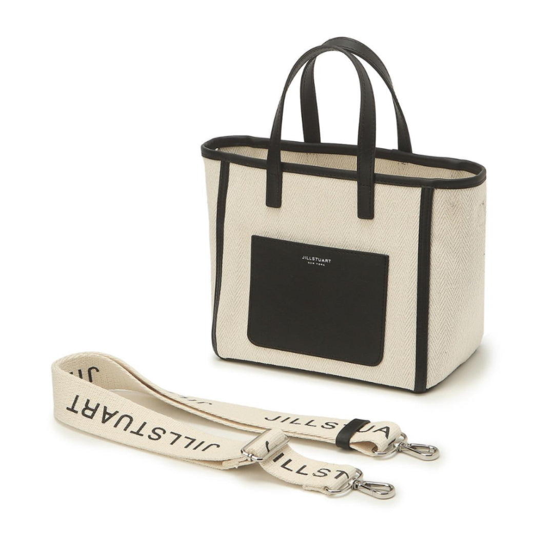 [JILL STUART] ESSENTIAL CANVAS Black Pocket Mini Tote Shoulder Cross Bag / dari Seoul, Korea