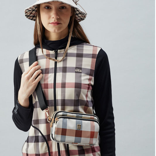 [DAKS] Beige Big House Check Ringan Micro Bag Shoulder Crossbody Waist Bag / dari Seoul, Korea