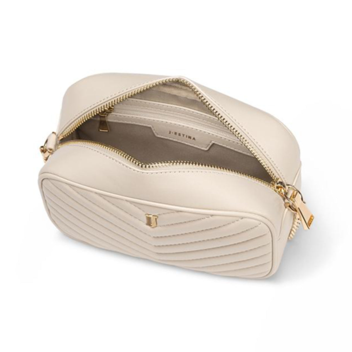 J.ESTINA RUBY SM Crossbody Shoulder Bag Ivory Lambskin Quilting Light Weight Bag / from Seoul, Korea