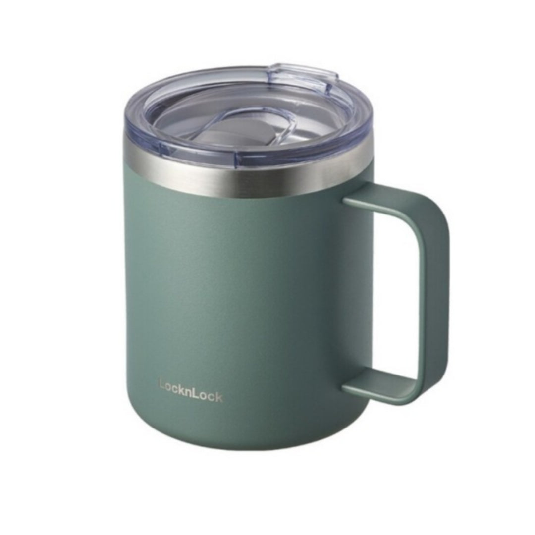 LocknLock House Mug Insulated Tumbler 370ml Handle Slide Lid Wide Mouth Easy to Clean Bottom Silicone / from Seoul, Korea