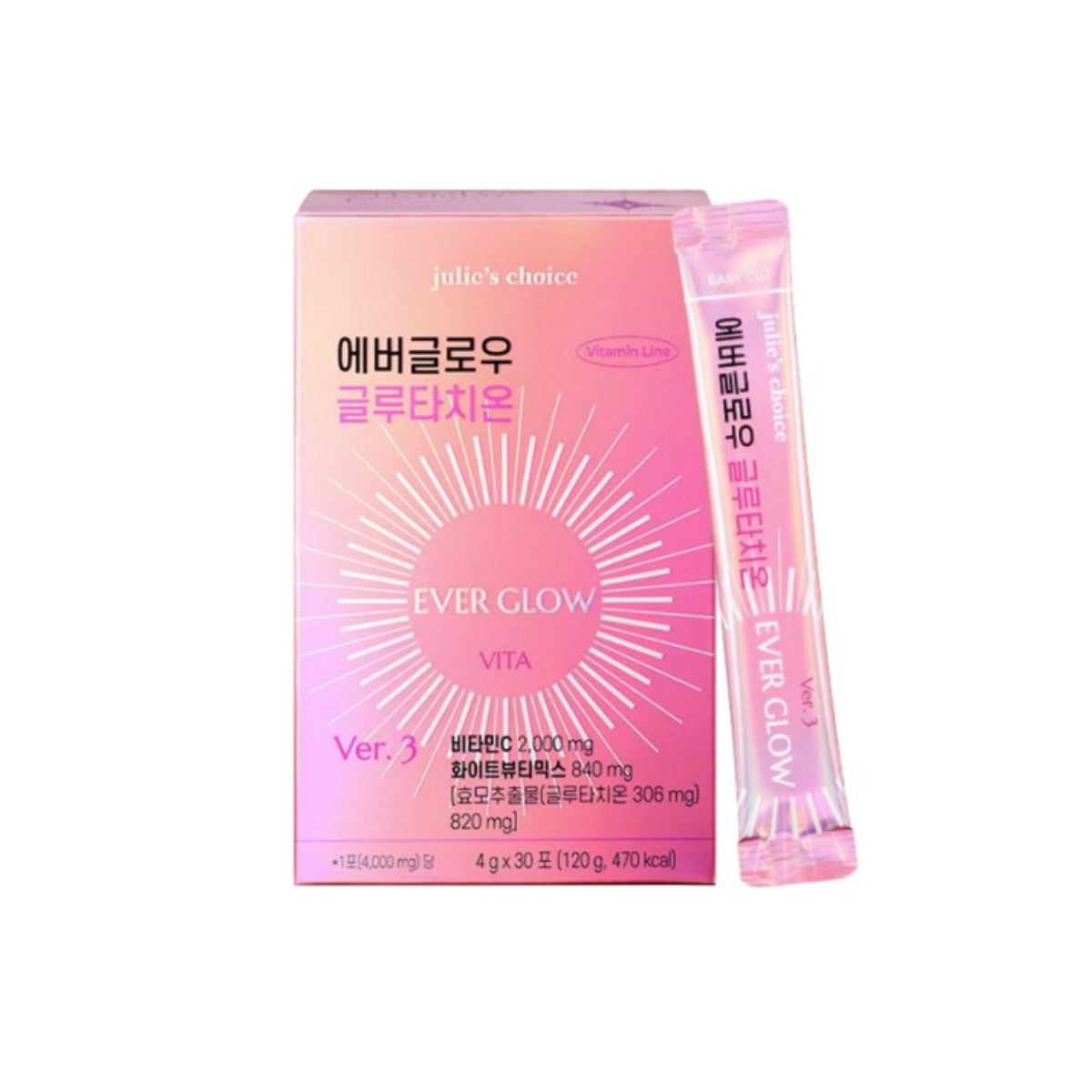Julie's Choice Evergrow Glutathione Vitamin C Antioxidant White Beauty Mix 4g*30 packets / from Seoul, Korea