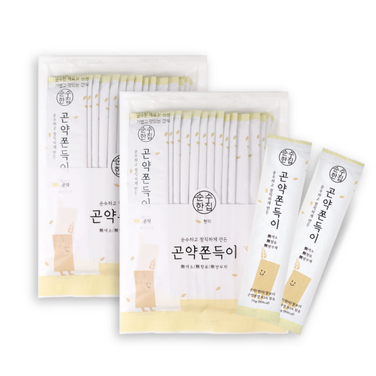 [Pure House] Konjac Jjondeugi 2packs (15pcs/pack) Healthy Diet Snack Brown Rice Barley No Preservatives / from Seoul, Korea