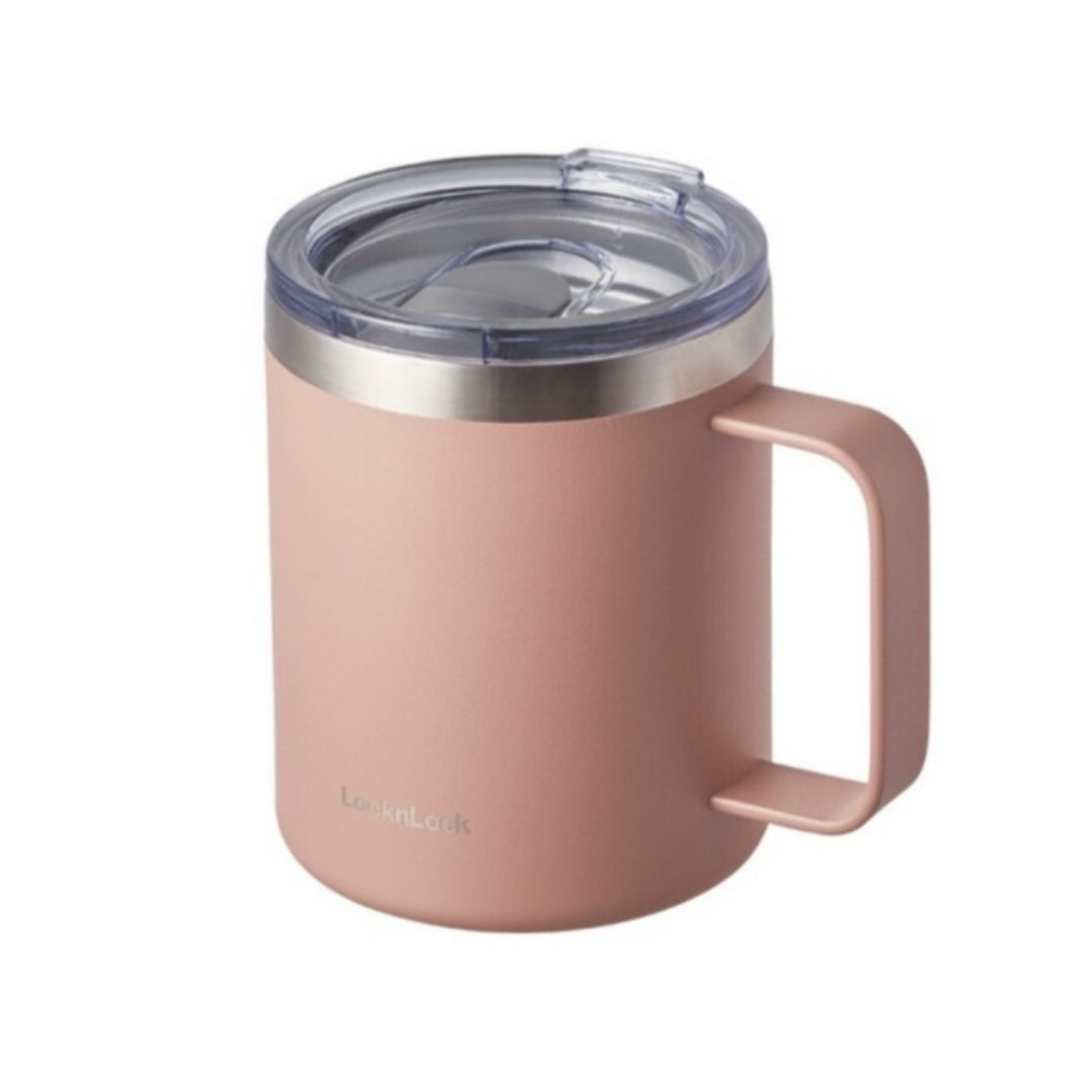 LocknLock House Mug Insulated Tumbler 370ml Handle Slide Lid Wide Mouth Easy to Clean Bottom Silicone / from Seoul, Korea