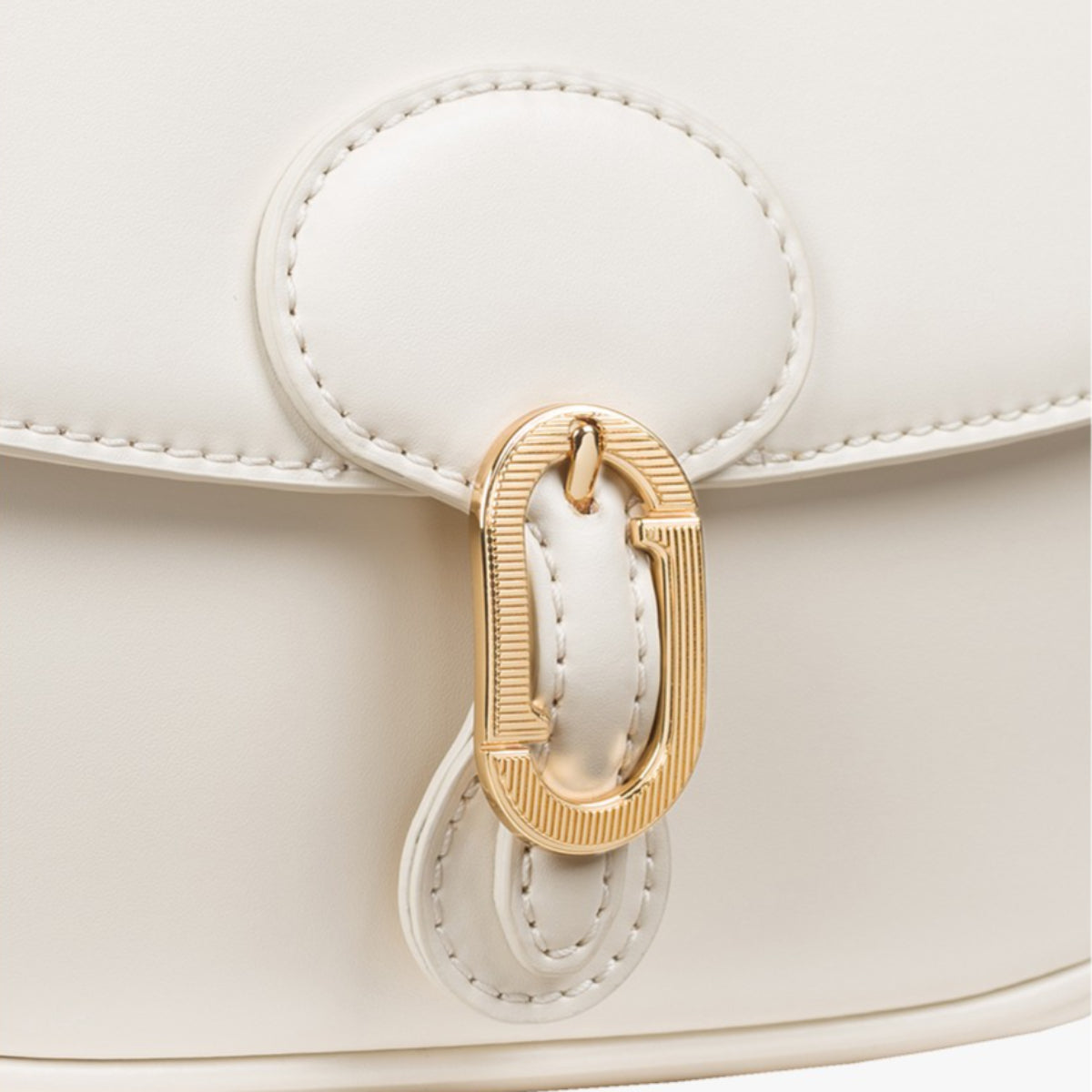 J.ESTINA Classic Leather Bag Ivory HAZEL Line Shoulder Crossbody Bag with Adjustable Length Strap / from Seoul, Korea