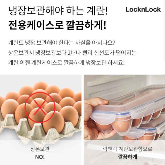 [LocknLock] 12-Egg Case Wadah Penyimpanan 3 Pcs Besar Egg Tray Organizer Kotak Penyimpanan/dari Seoul, Korea