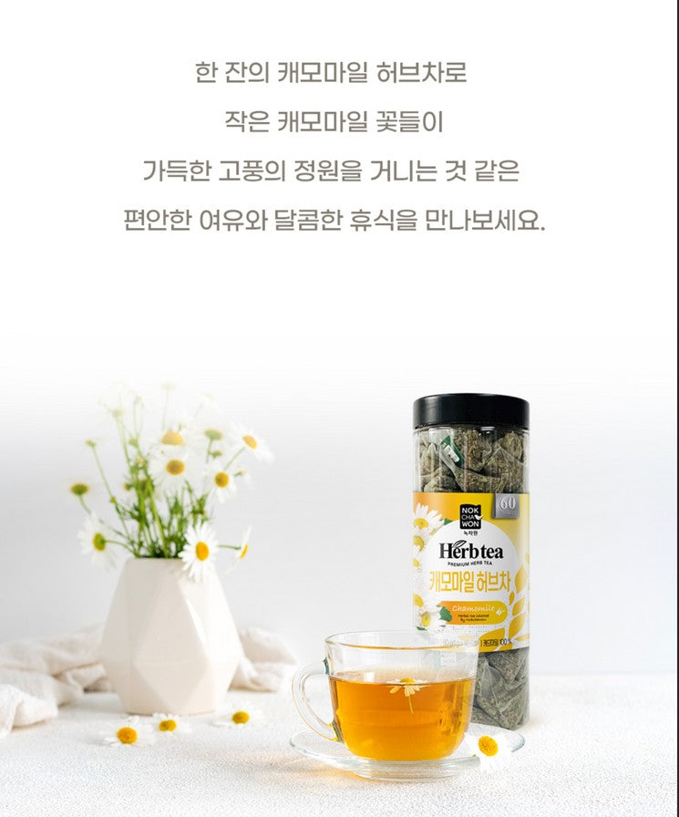 NOK CHA WON chamomile herbal tea 60 tea bags of fragrant and soft / from Seoul, Korea